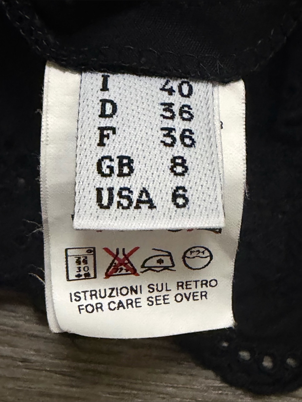 Moschino Cheap And Chic Dress Black Ruffle Eyelet 100% Cotton Sz EU 36 US 6 - Picture 7 of 9